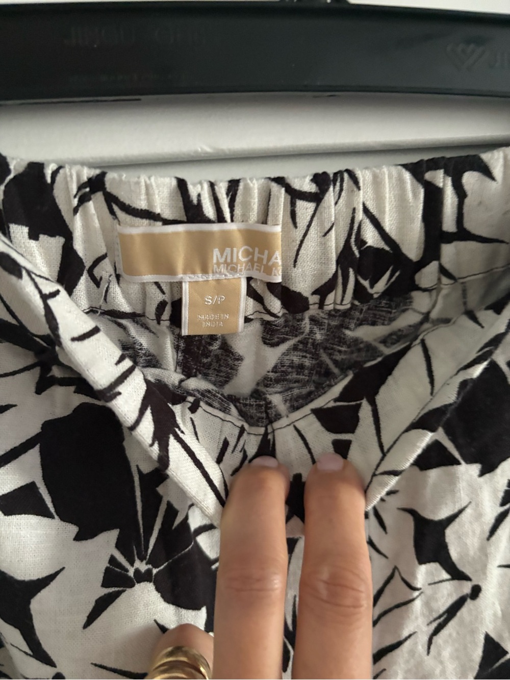 Michael Kors Black and White Floral Maxi Skirt